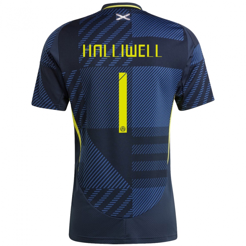 Női Skócia Alfie Halliwell #1 Sötétkék Hazai Jersey 24-26 Mez Póló Ing