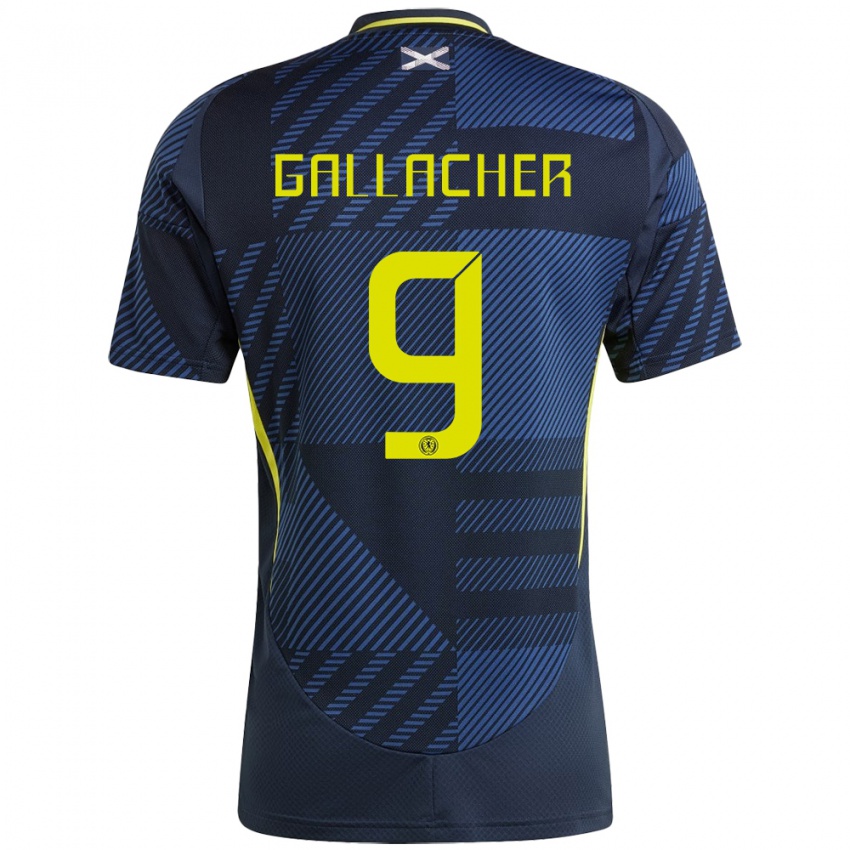 Női Skócia Amy Gallacher #9 Sötétkék Hazai Jersey 24-26 Mez Póló Ing