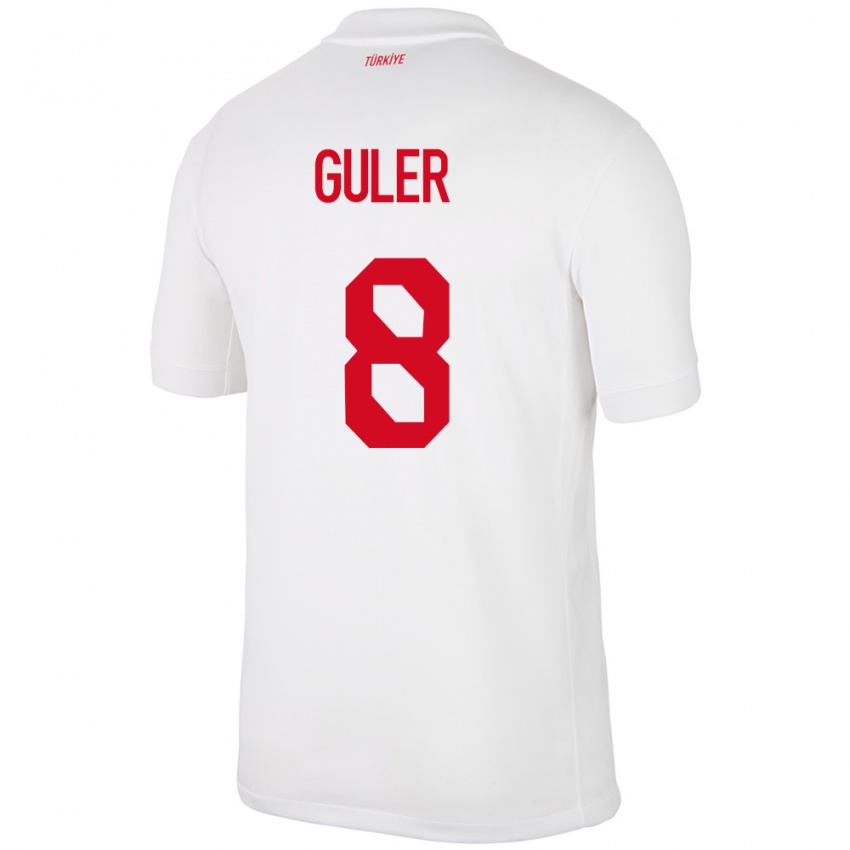 Női Törökország Arda Güler #8 Fehér Hazai Jersey 24-26 Mez Póló Ing