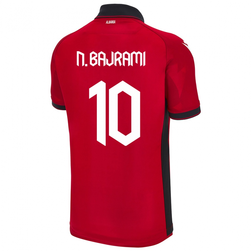 Női Albania Nedim Bajrami #10 Piros Hazai Jersey 24-26 Mez Póló Ing