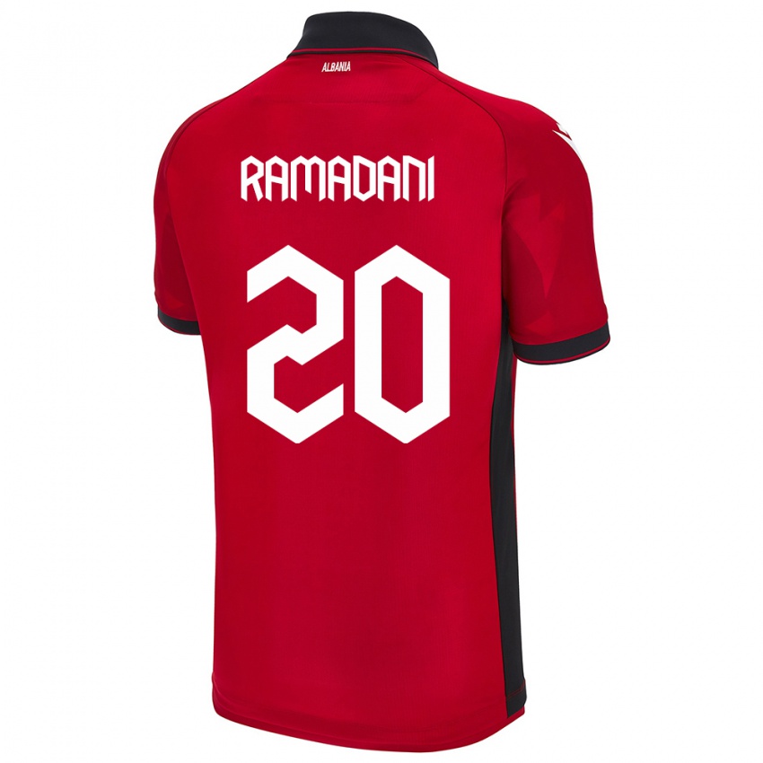 Női Albania Ylber Ramadani #20 Piros Hazai Jersey 24-26 Mez Póló Ing