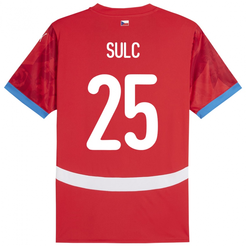 Női Csehország Pavel Sulc #25 Piros Hazai Jersey 24-26 Mez Póló Ing