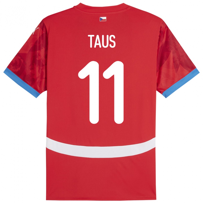 Női Csehország Martin Taus #11 Piros Hazai Jersey 24-26 Mez Póló Ing