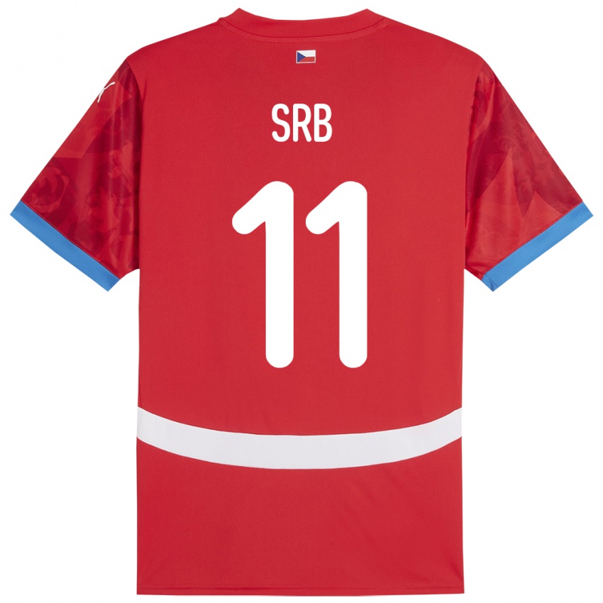 Női Csehország Matous Srb #11 Piros Hazai Jersey 24-26 Mez Póló Ing