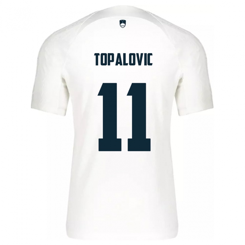 Női Szlovénia Luka Topalovic #11 Fehér Hazai Jersey 24-26 Mez Póló Ing