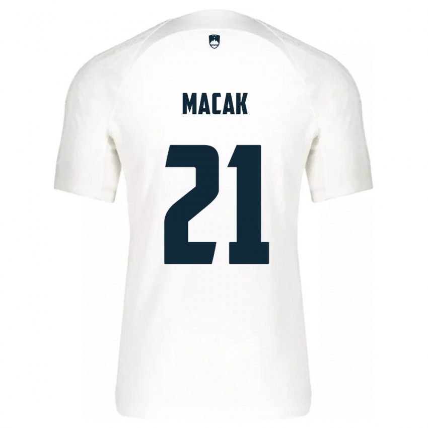 Női Szlovénia Lucas Macak #21 Fehér Hazai Jersey 24-26 Mez Póló Ing