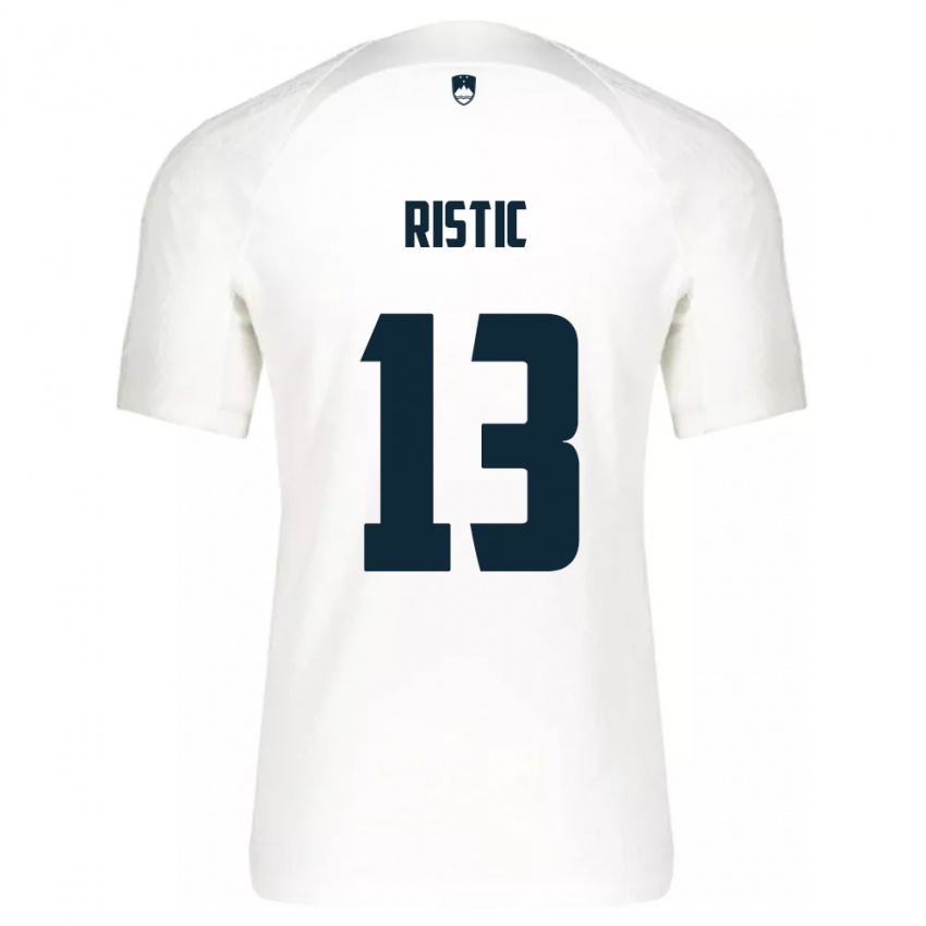 Női Szlovénia Aleks Ristic #13 Fehér Hazai Jersey 24-26 Mez Póló Ing