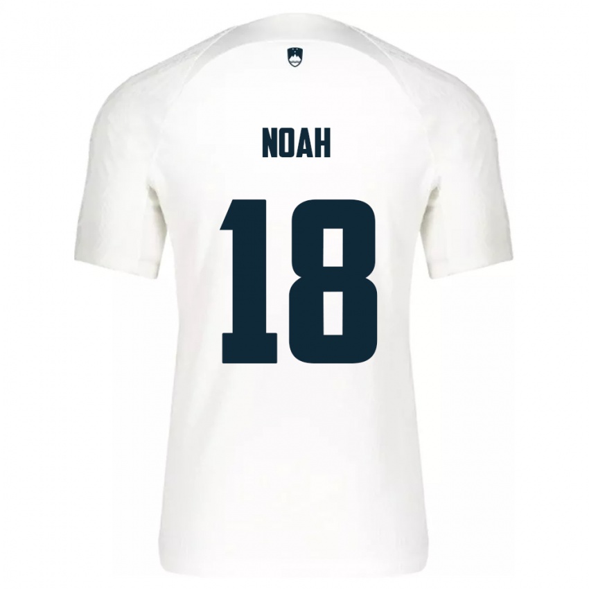 Női Szlovénia Noah Weißbach #18 Fehér Hazai Jersey 24-26 Mez Póló Ing