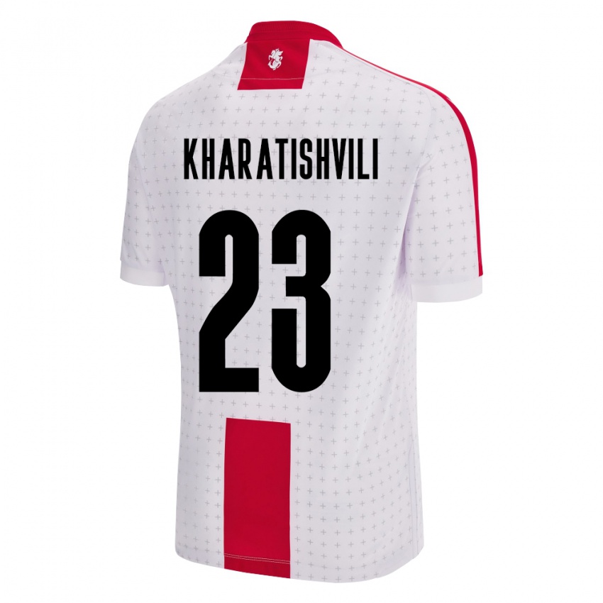 Női Grúzia Luka Kharatishvili #23 Fehér Hazai Jersey 24-26 Mez Póló Ing