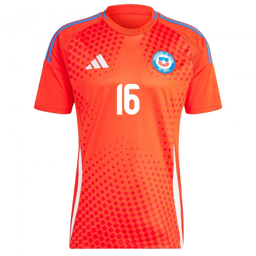 Női Chile Isidora Olave #16 Piros Hazai Jersey 24-26 Mez Póló Ing