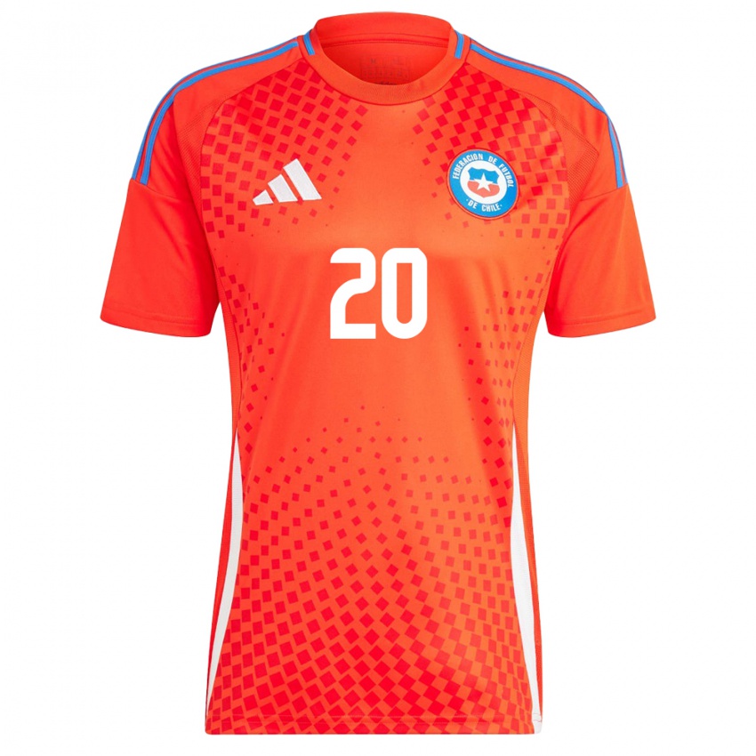 Női Chile Anaís Álvarez #20 Piros Hazai Jersey 24-26 Mez Póló Ing