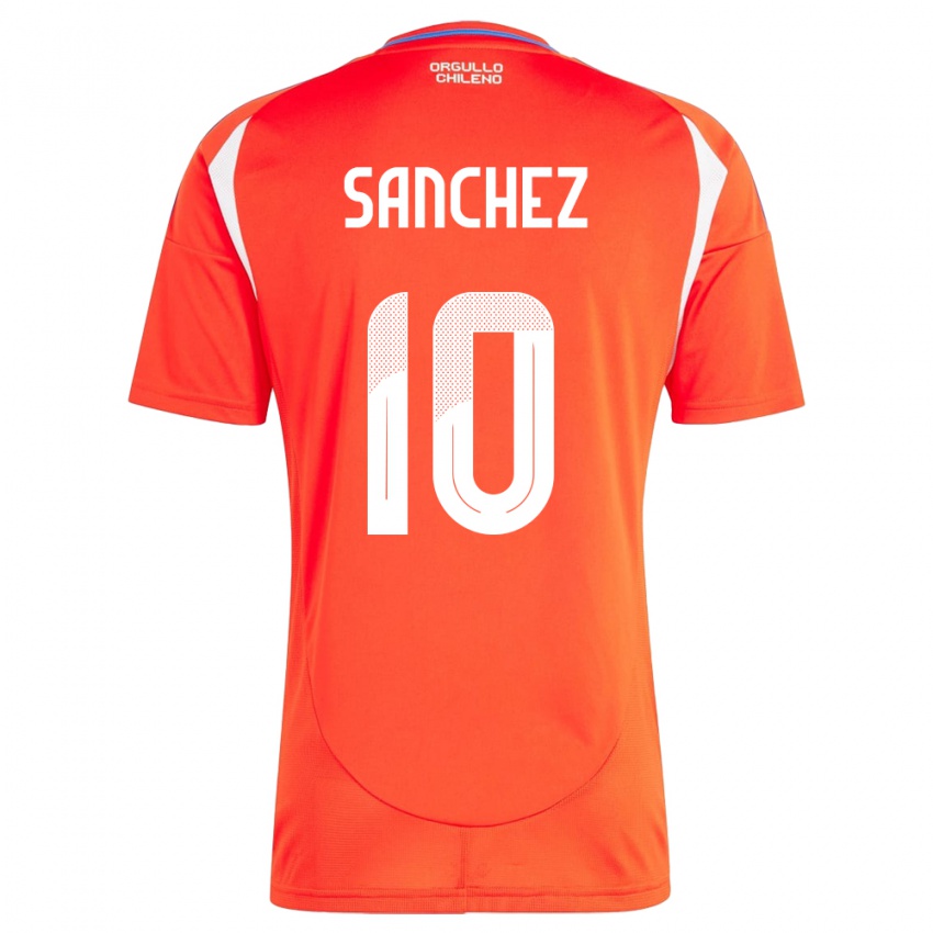 Női Chile Alexis Sánchez #10 Piros Hazai Jersey 24-26 Mez Póló Ing