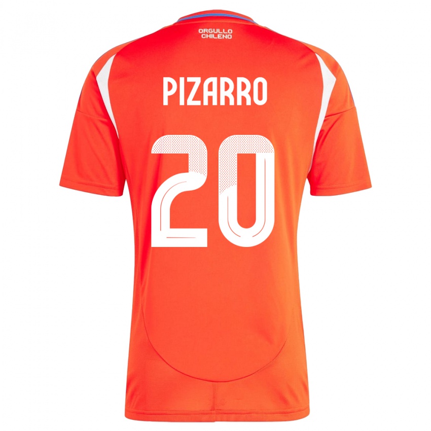 Női Chile Damián Pizarro #20 Piros Hazai Jersey 24-26 Mez Póló Ing