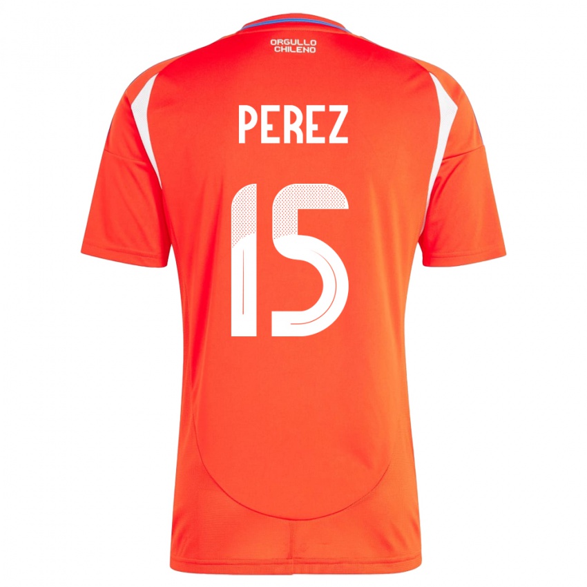 Női Chile Ignacio Pérez #15 Piros Hazai Jersey 24-26 Mez Póló Ing