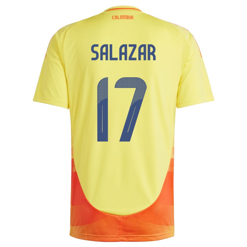 Női Kolumbia Andrés Salazar #17 Sárga Hazai Jersey 24-26 Mez Póló Ing