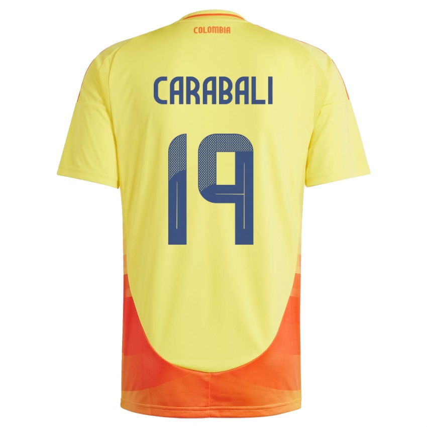 Női Kolumbia Jorelyn Carabalí #19 Sárga Hazai Jersey 24-26 Mez Póló Ing