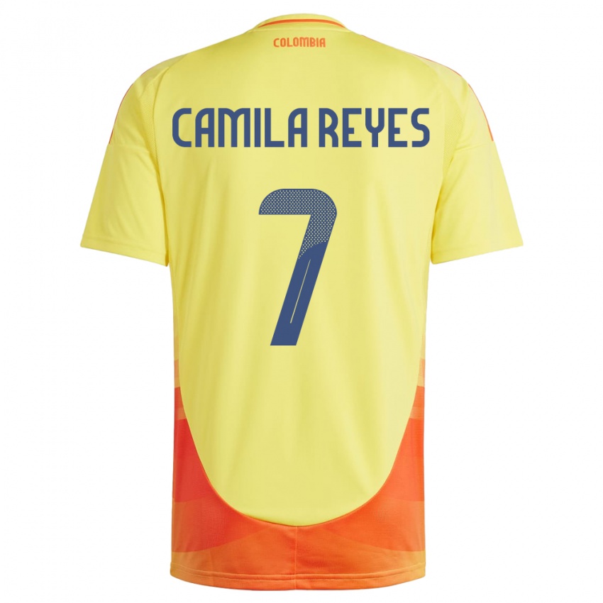 Női Kolumbia María Camila Reyes #7 Sárga Hazai Jersey 24-26 Mez Póló Ing