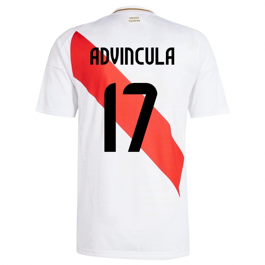 Női Peru Luis Advíncula #17 Fehér Hazai Jersey 24-26 Mez Póló Ing