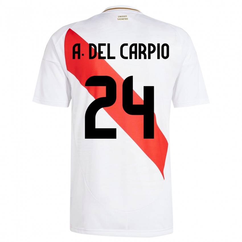 Női Peru Annie Del Carpio #24 Fehér Hazai Jersey 24-26 Mez Póló Ing