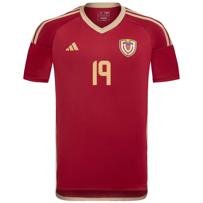 Női Venezuela Micheel Baldallo #19 Burgundia Hazai Jersey 24-26 Mez Póló Ing