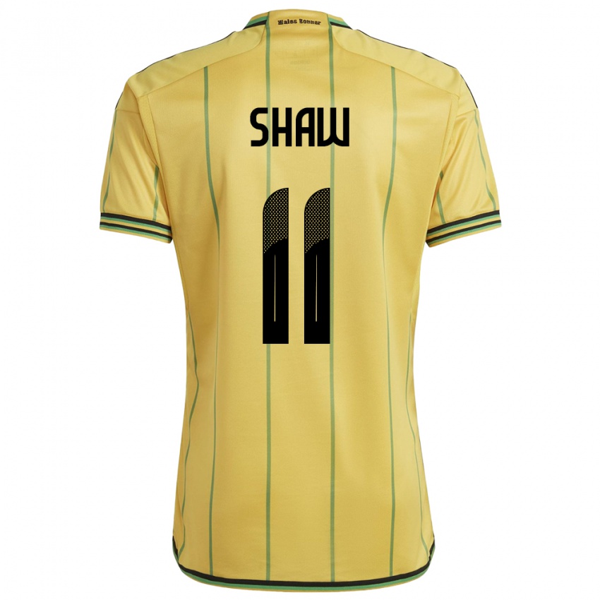 Női Jamaica Khadija Shaw #11 Sárga Hazai Jersey 24-26 Mez Póló Ing