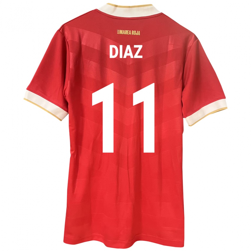 Női Panama Ismael Díaz #11 Piros Hazai Jersey 24-26 Mez Póló Ing