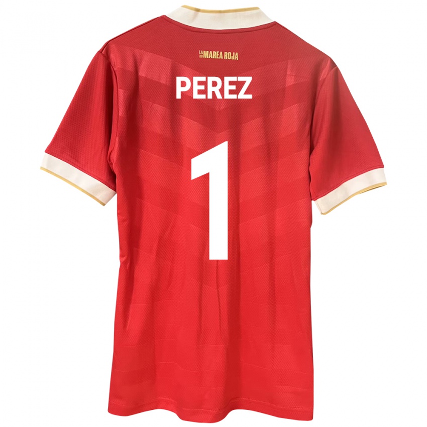 Női Panama Miguel Pérez #1 Piros Hazai Jersey 24-26 Mez Póló Ing