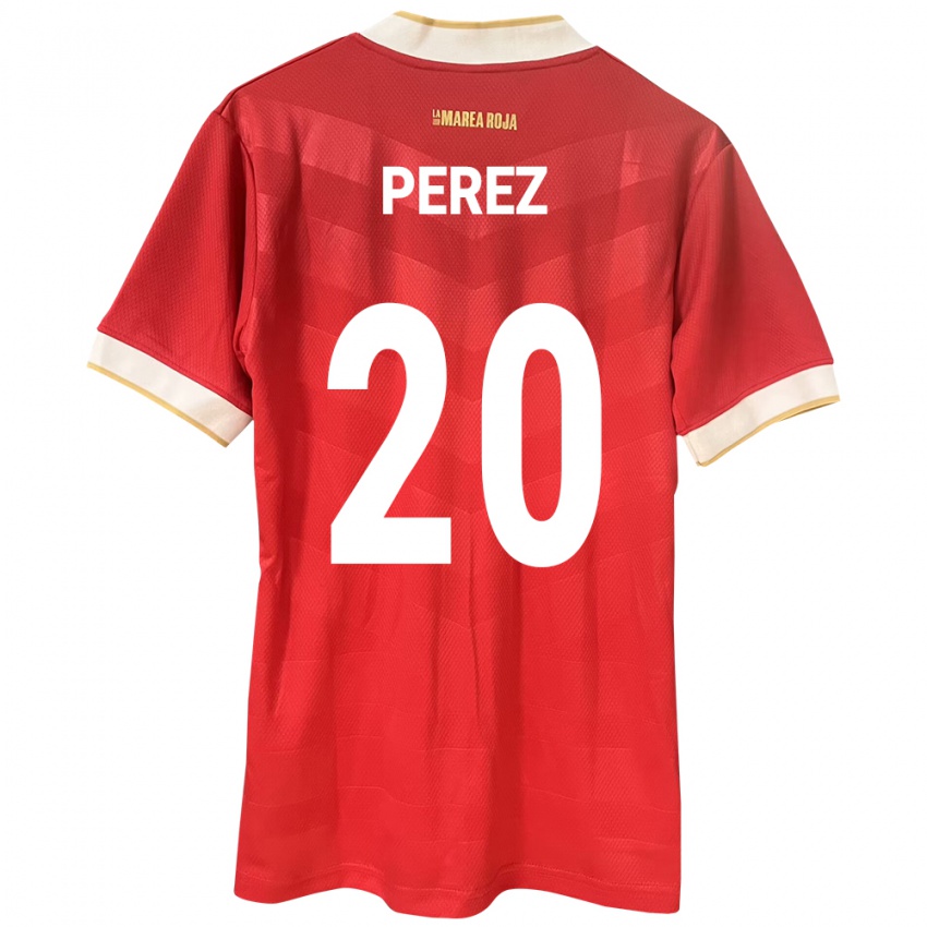 Női Panama Blas Pérez #20 Piros Hazai Jersey 24-26 Mez Póló Ing