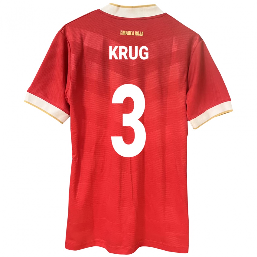 Női Panama Martín Krug #3 Piros Hazai Jersey 24-26 Mez Póló Ing