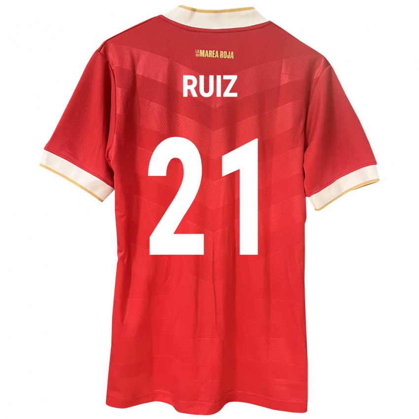 Női Panama Alberto Ruiz #21 Piros Hazai Jersey 24-26 Mez Póló Ing