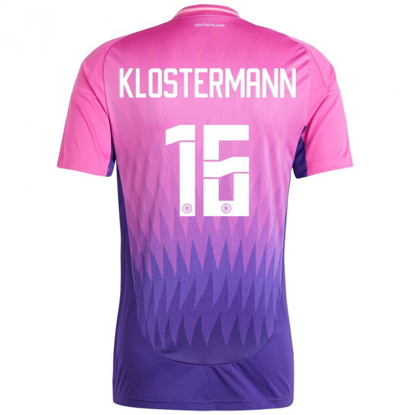 Női Németország Lukas Klostermann #16 Pink Lila Idegenbeli Jersey 24-26 Mez Póló Ing