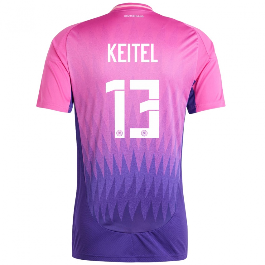 Női Németország Yannik Keitel #13 Pink Lila Idegenbeli Jersey 24-26 Mez Póló Ing