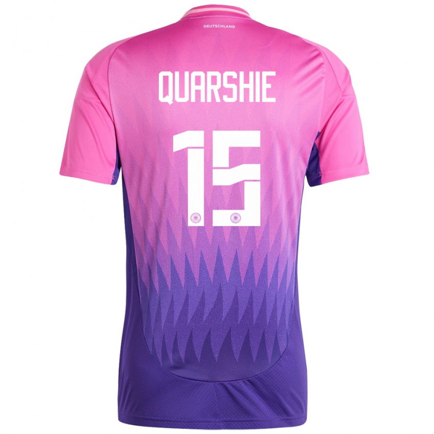 Női Németország Joshua Quarshie #15 Pink Lila Idegenbeli Jersey 24-26 Mez Póló Ing