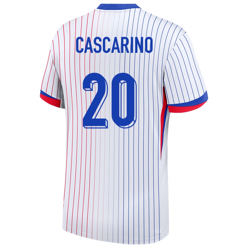 Női Franciaország Delphine Cascarino #20 Fehér Idegenbeli Jersey 24-26 Mez Póló Ing