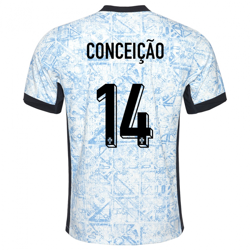 Női Portugália Rodrigo Conceicao #14 Krémkék Idegenbeli Jersey 24-26 Mez Póló Ing