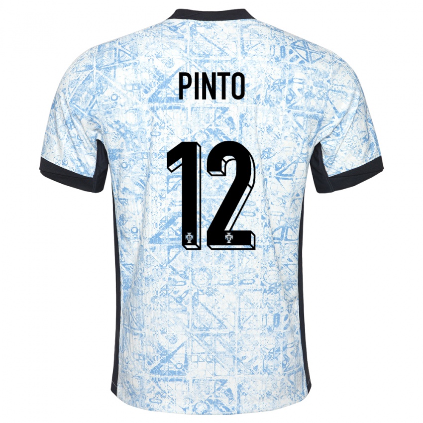 Női Portugália Diogo Pinto #12 Krémkék Idegenbeli Jersey 24-26 Mez Póló Ing