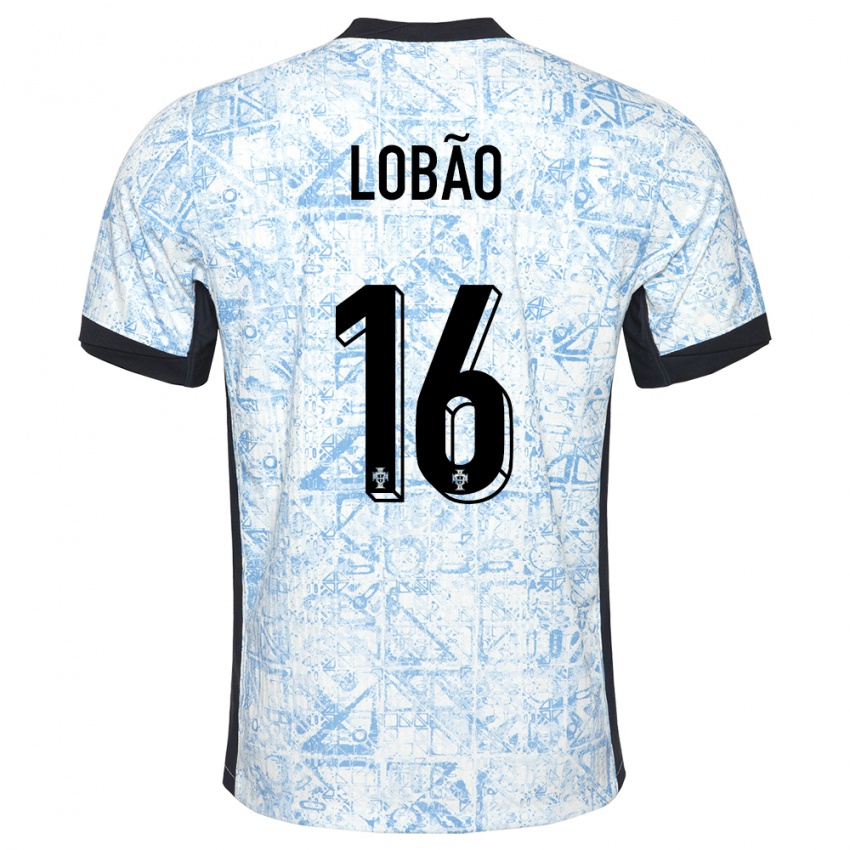 Női Portugália Diogo Lobao #16 Krémkék Idegenbeli Jersey 24-26 Mez Póló Ing