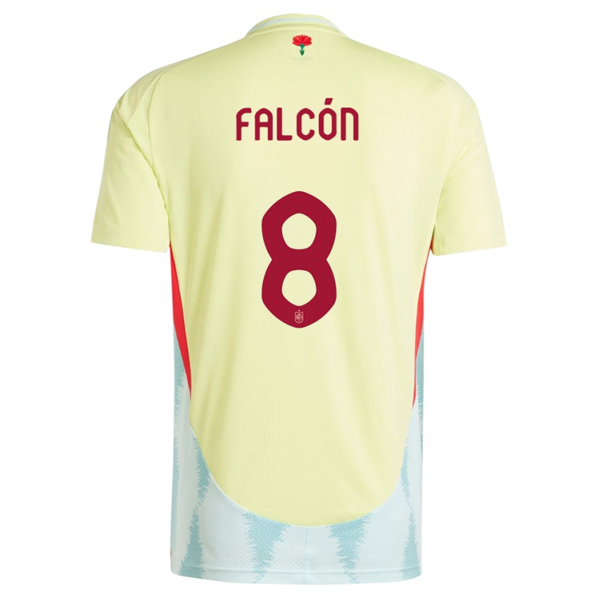 Női Spanyolország Andrea Falcon #8 Sárga Idegenbeli Jersey 24-26 Mez Póló Ing