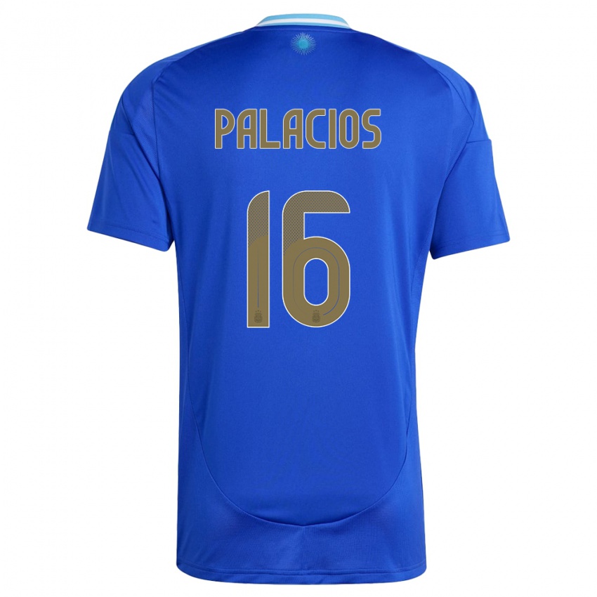 Női Argentína Tomas Palacios #16 Kék Idegenbeli Jersey 24-26 Mez Póló Ing