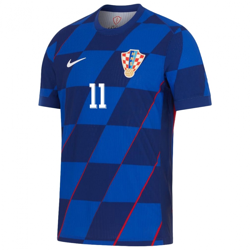 Női Horvátország Marcelo Brozovic #11 Kék Idegenbeli Jersey 24-26 Mez Póló Ing