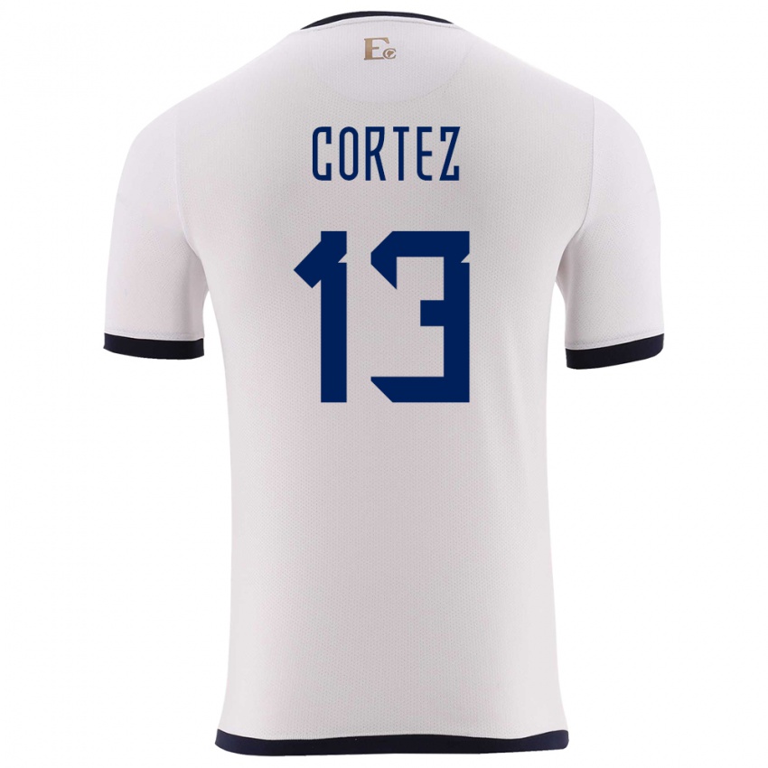 Női Ecuador Steven Cortez #13 Fehér Idegenbeli Jersey 24-26 Mez Póló Ing