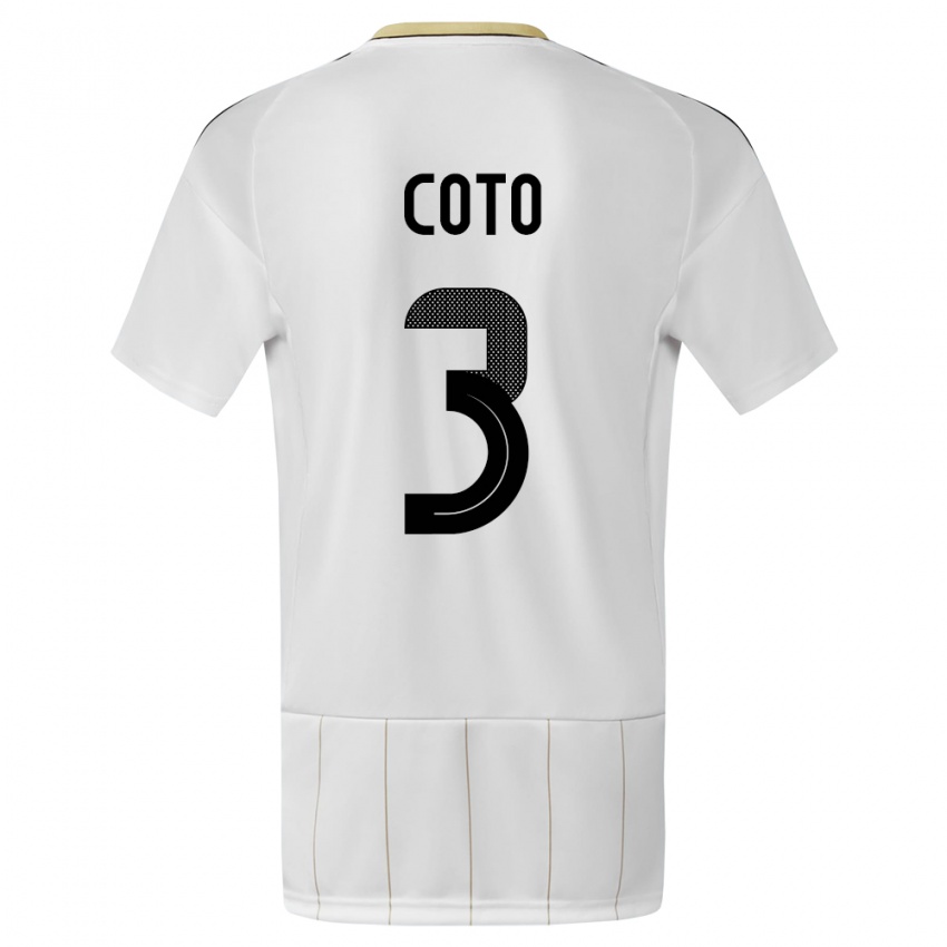 Női Costa Rica Maria Coto #3 Fehér Idegenbeli Jersey 24-26 Mez Póló Ing