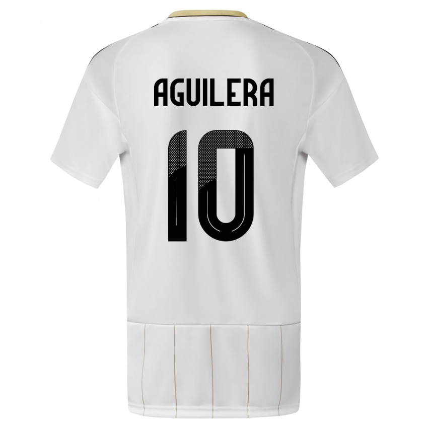 Női Costa Rica Brandon Aguilera #10 Fehér Idegenbeli Jersey 24-26 Mez Póló Ing