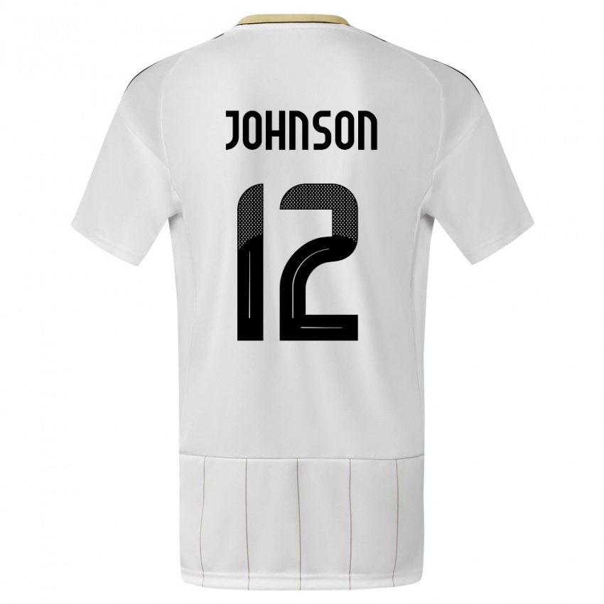 Női Costa Rica Shawn Johnson #12 Fehér Idegenbeli Jersey 24-26 Mez Póló Ing