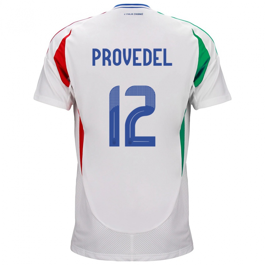 Női Olaszország Ivan Provedel #12 Fehér Idegenbeli Jersey 24-26 Mez Póló Ing