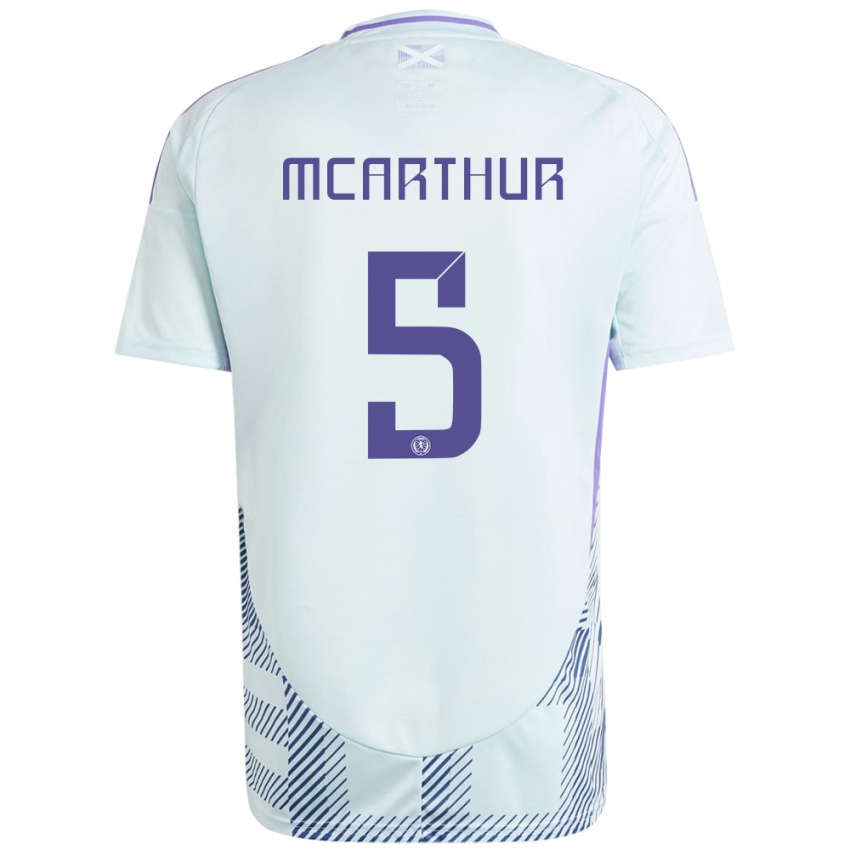 Női Skócia Charlie Mcarthur #5 Világos Menta Kék Idegenbeli Jersey 24-26 Mez Póló Ing