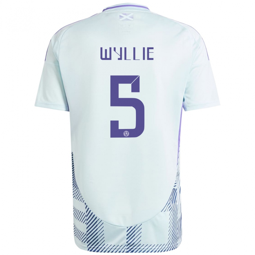 Női Skócia Jack Wyllie #5 Világos Menta Kék Idegenbeli Jersey 24-26 Mez Póló Ing