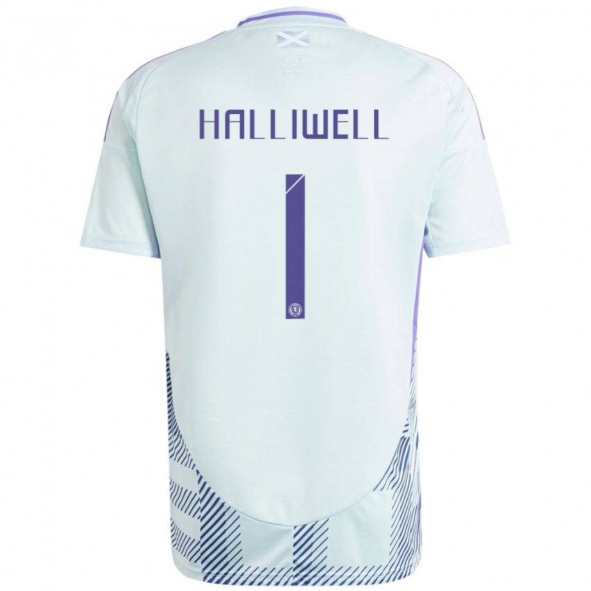 Női Skócia Alfie Halliwell #1 Világos Menta Kék Idegenbeli Jersey 24-26 Mez Póló Ing