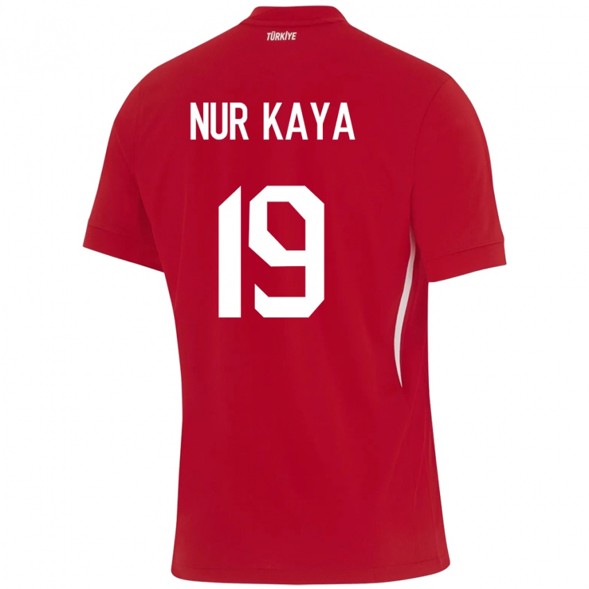 Női Törökország Cansu Nur Kaya #19 Piros Idegenbeli Jersey 24-26 Mez Póló Ing