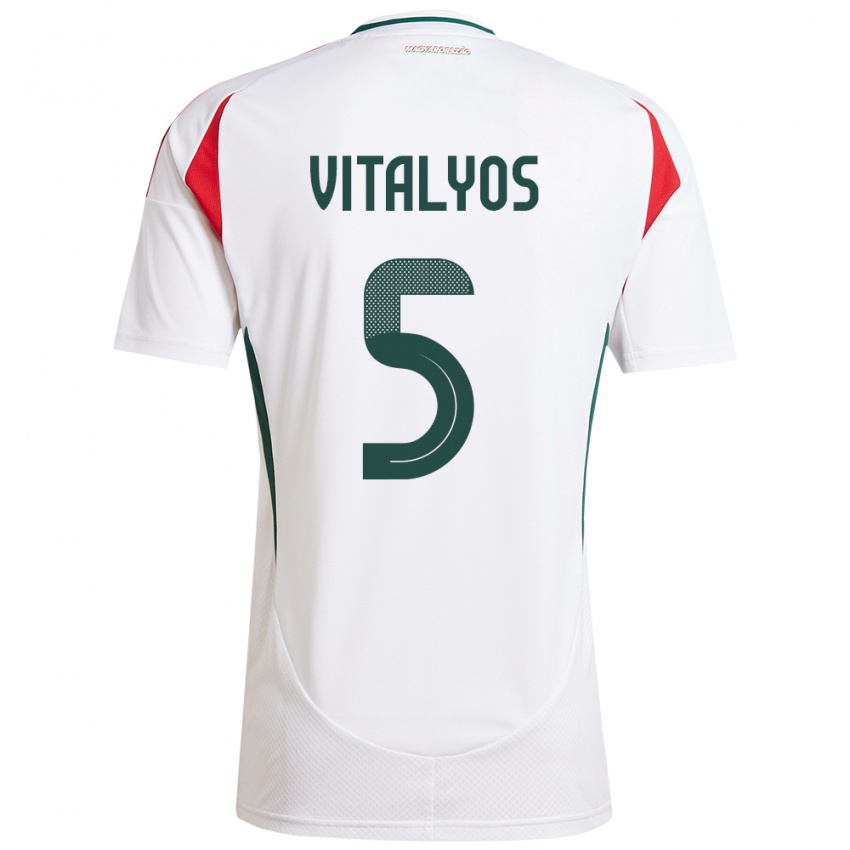 Női Magyarország Viktor Vitályos #5 Fehér Idegenbeli Jersey 24-26 Mez Póló Ing